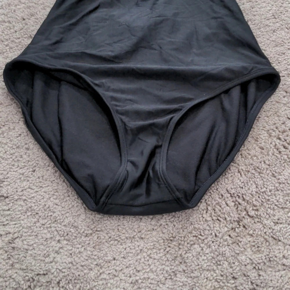 Athleta Black One Piece Swimsuit Built-in Padding with Notch neckline size XS - Picture 3 of 9